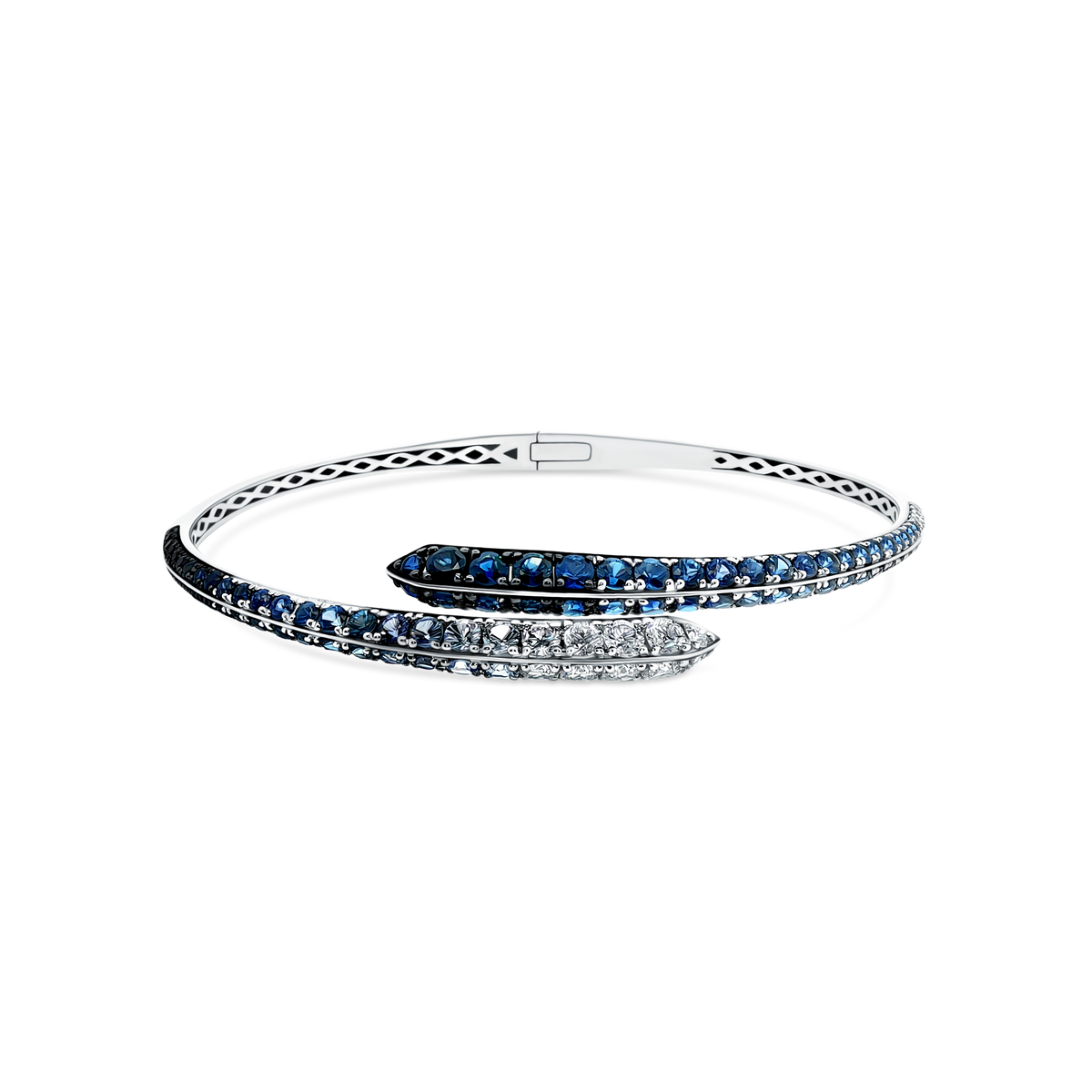 18k White Gold Diamond and Sapphire Cuff Bracelet — photo 1 of 1