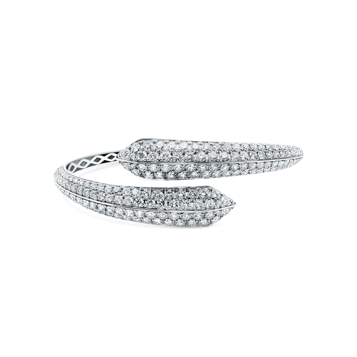 7.05ct 18k White Gold Diamond Cuff Bracelet — photo 1 of 2