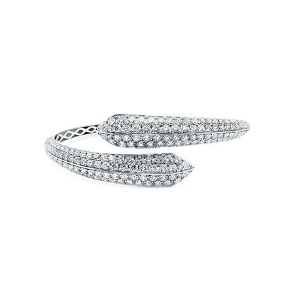 7.05ct 18k White Gold Diamond Cuff Bracelet — photo 1 of 2