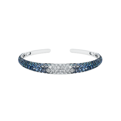 18k White Gold Diamond and Sapphire Cuff Bracelet — photo 1 of 2