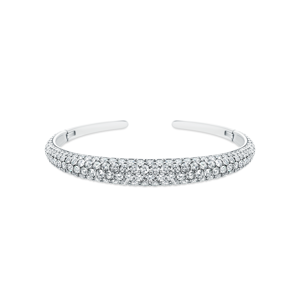 8.03ct 18k White Gold Diamond Cuff Bracelet — photo 1 of 2