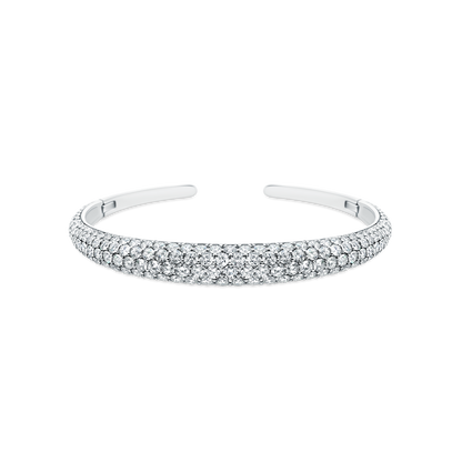 8.03ct 18k White Gold Diamond Cuff Bracelet — photo 1 of 2
