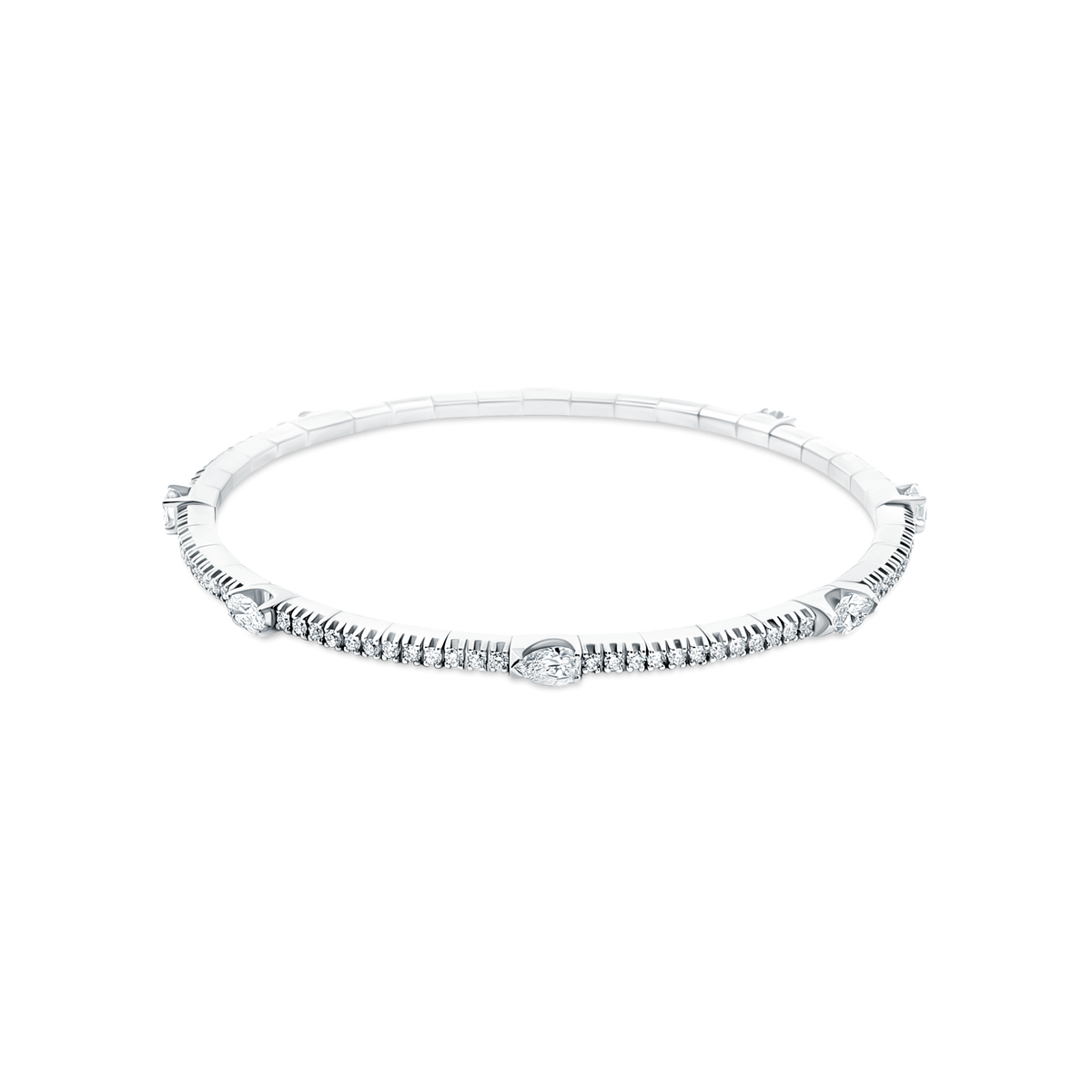 2.28ct 18k White Gold Diamond Stretch Bracelet — photo 1 of 1
