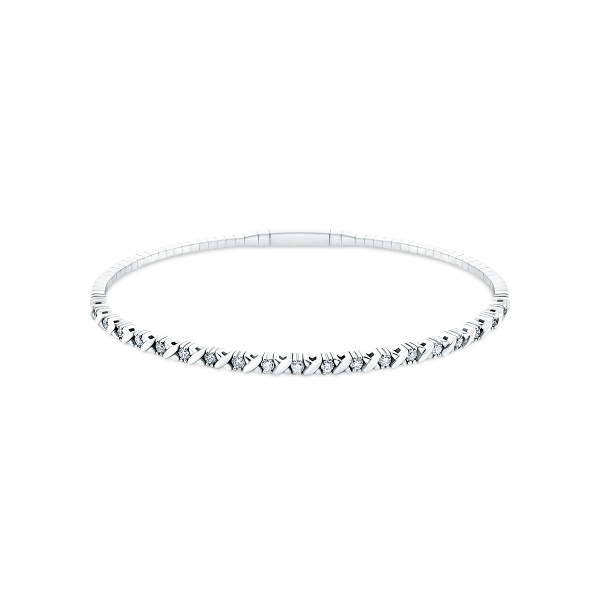 .50ct 14k White Gold Diamond Flex Bangle — photo 1 of 2
