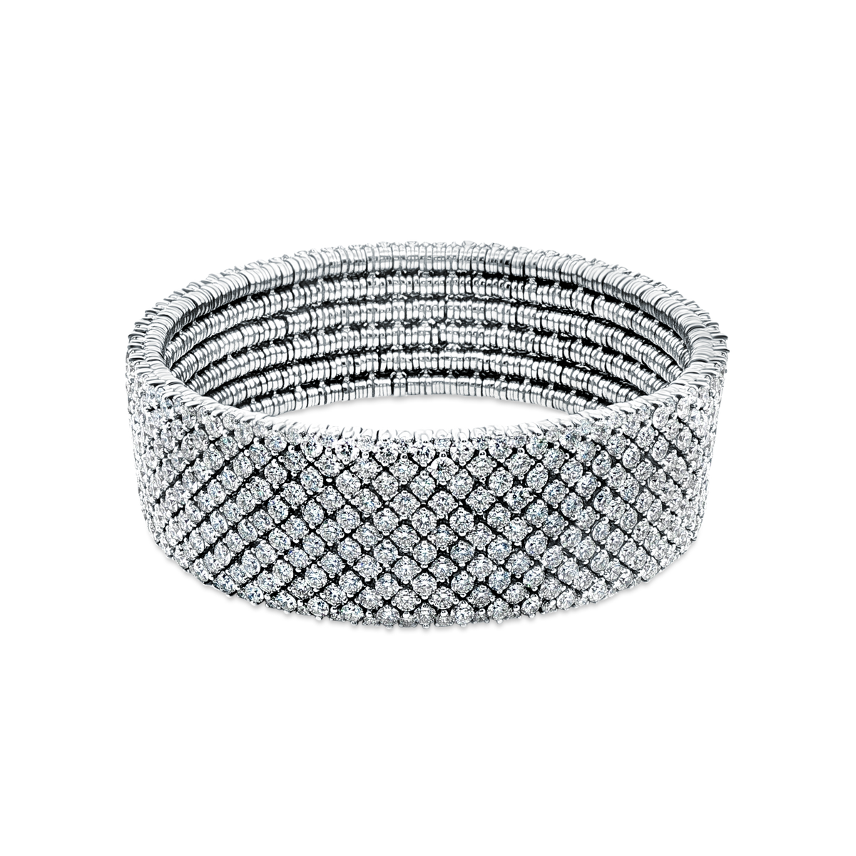 29.41ct 18k White Gold Diamond Stretch Bracelet — photo 1 of 1