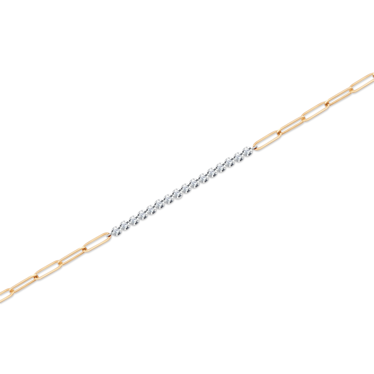 .51ct 14k Yellow and White Gold Diamond Link Bracelet — photo 1 of 2