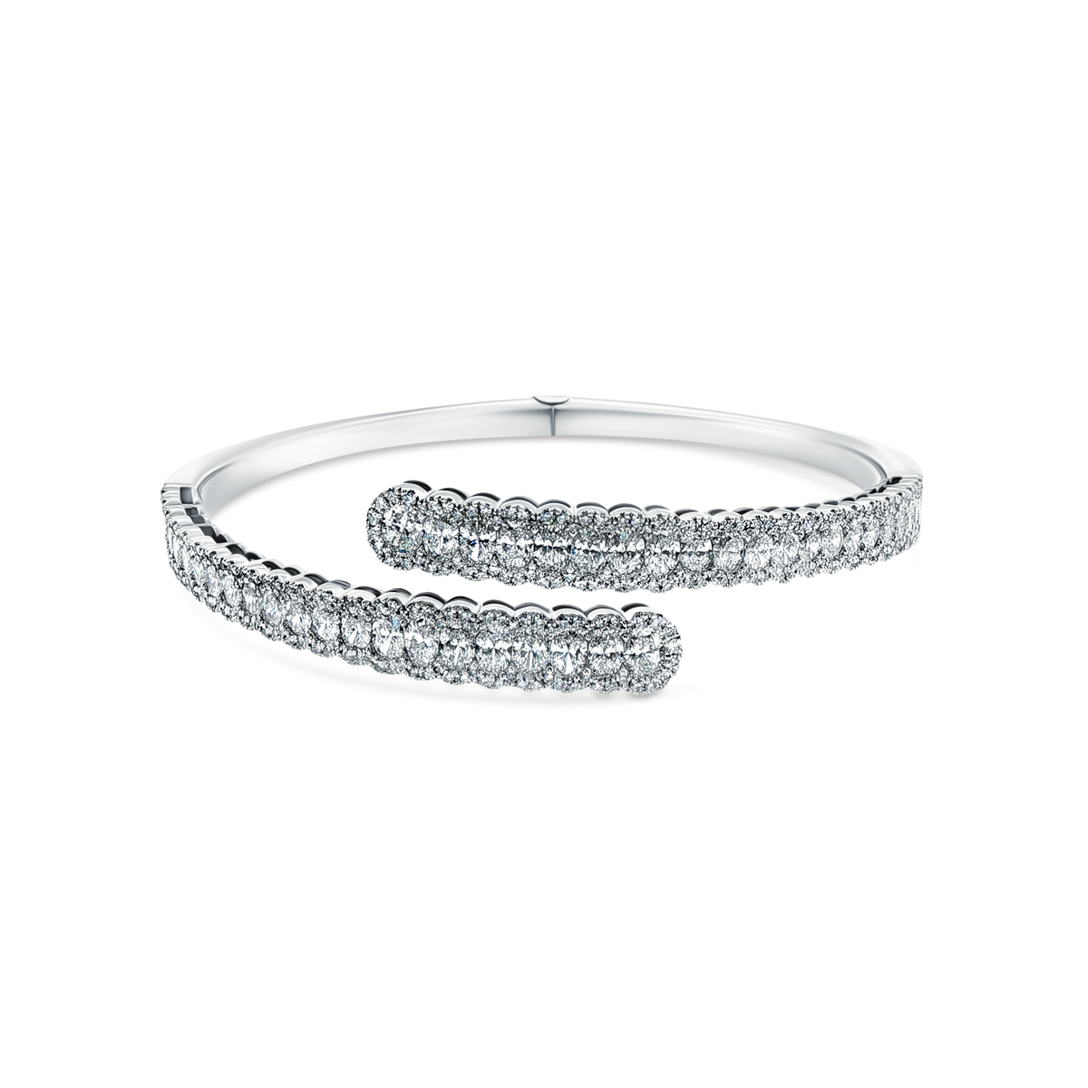 5.30ct 14k White Gold Diamond Cuff Bracelet — photo 1 of 2