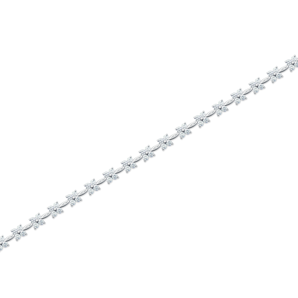 3.01ct 14k White Gold Diamond Cluster Bracelet — photo 1 of 2