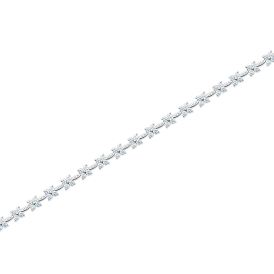 3.01ct 14k White Gold Diamond Cluster Bracelet — photo 1 of 2