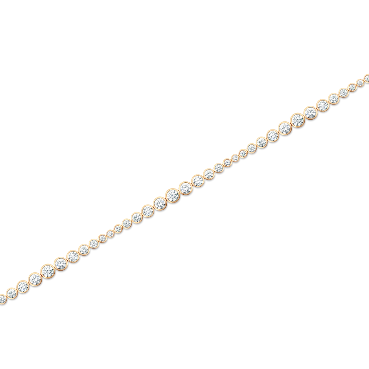 4.50ct 14k Yellow Gold Bezel Set Diamond Bracelet — photo 1 of 2