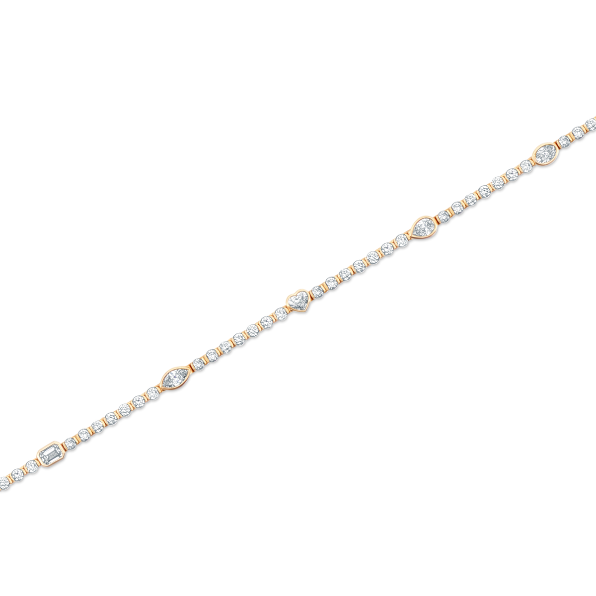2.90ct 14k Yellow Gold Mixed Shape Diamond Bracelet — photo 1 of 2