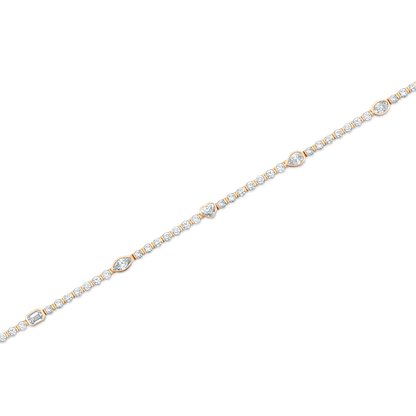 2.90ct 14k Yellow Gold Mixed Shape Diamond Bracelet — photo 1 of 2