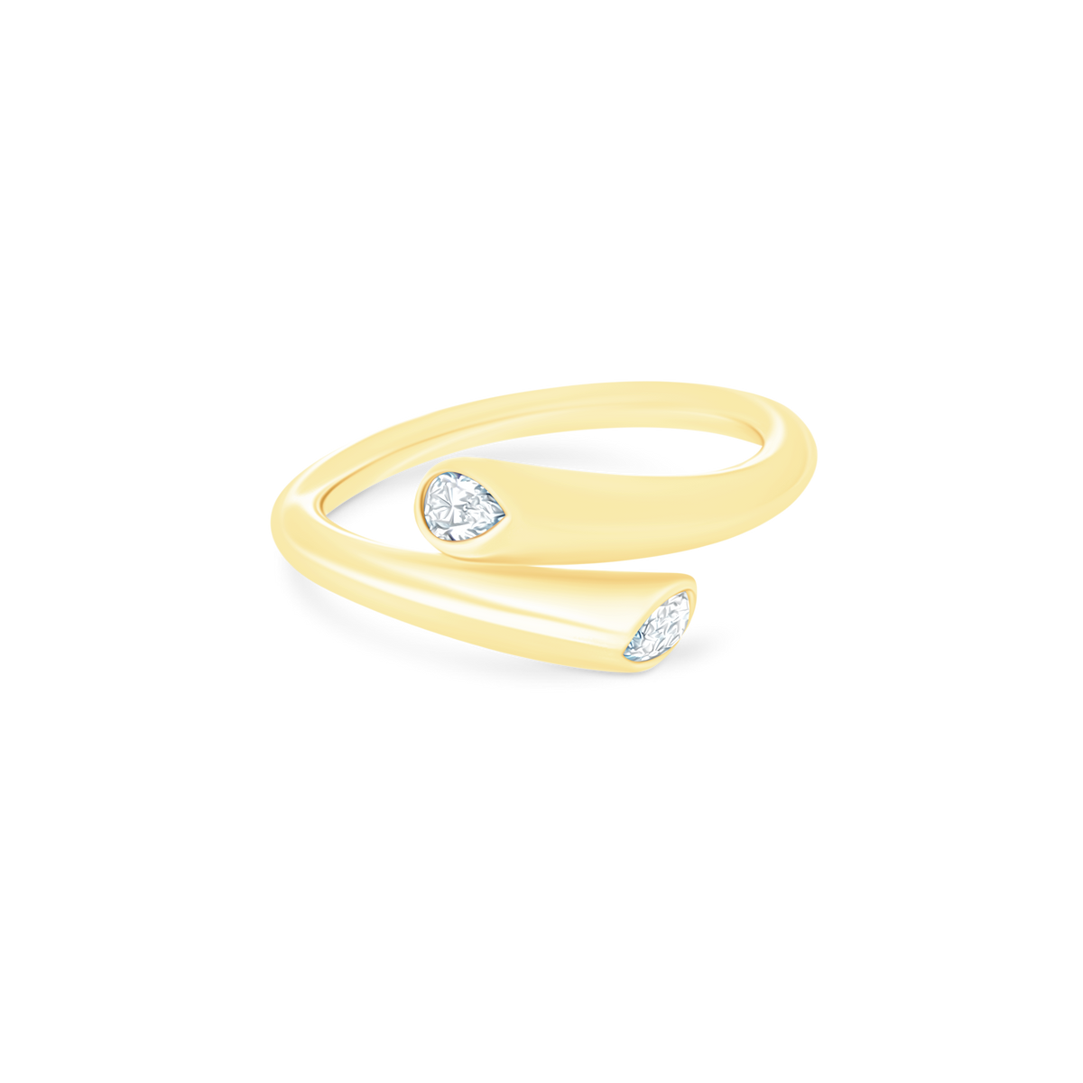 .23ct 14k Yellow Gold Diamond Bypass Ring - SKU 130-1952