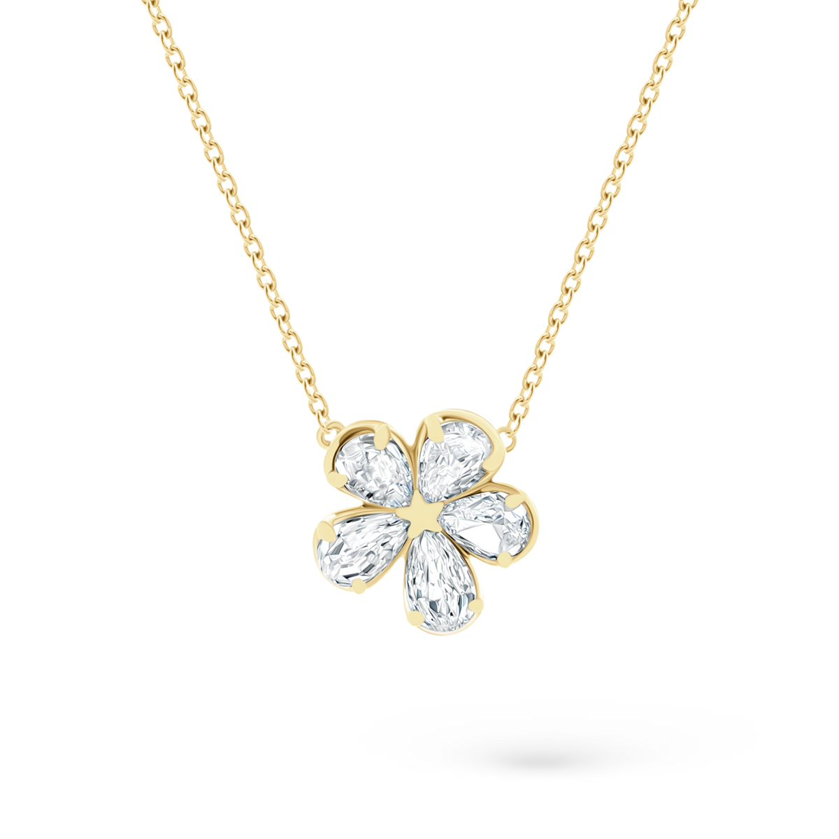 1.08ct 18k Yellow Gold Diamond Flower Pendant - SKU 160-5271