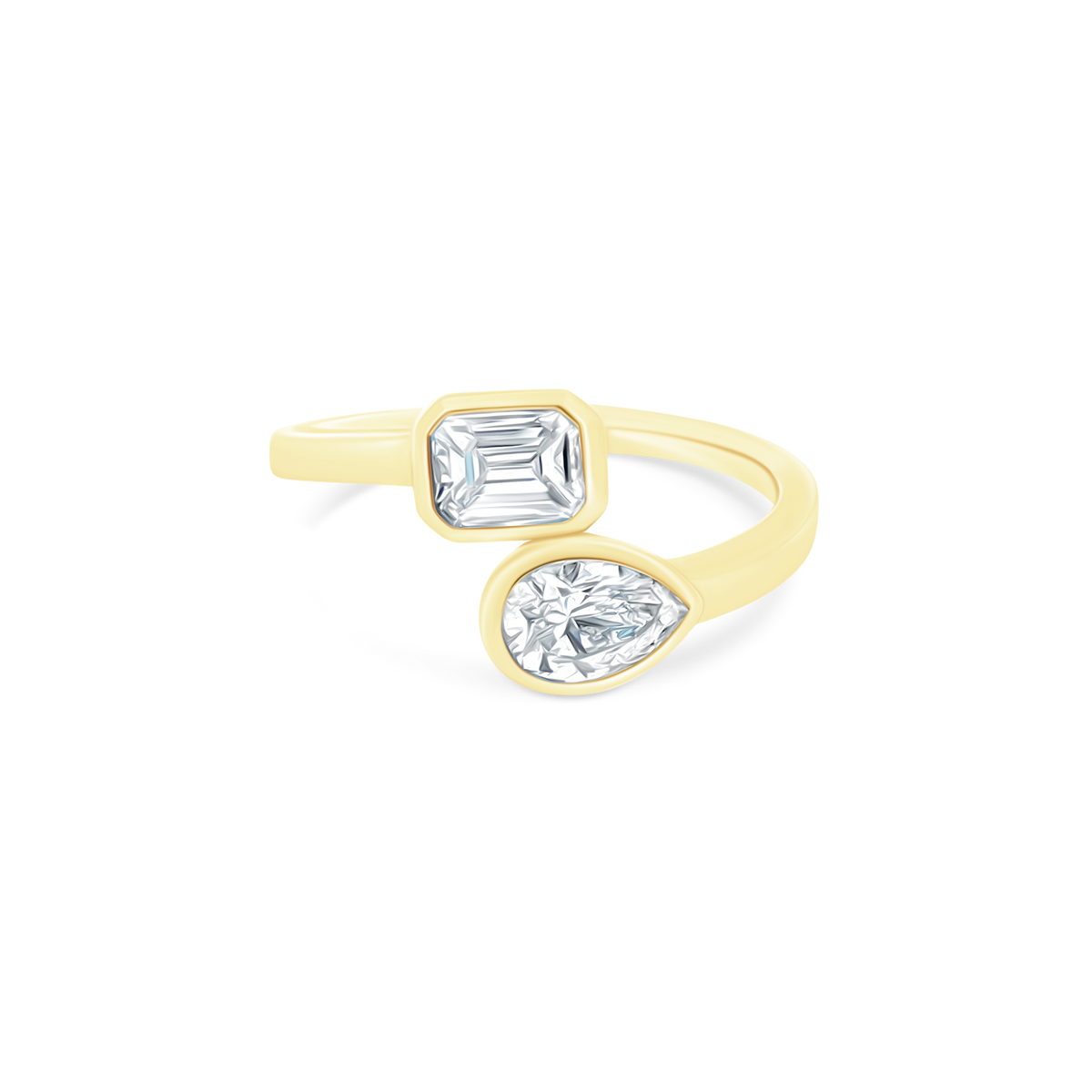 1.04ct 18k Yellow Gold Diamond Bypass Ring - SKU 130-1957