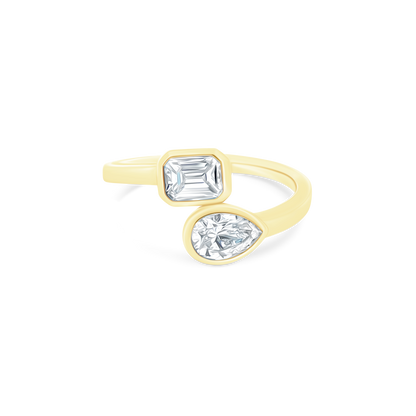1.04ct 18k Yellow Gold Diamond Bypass Ring - SKU 130-1957