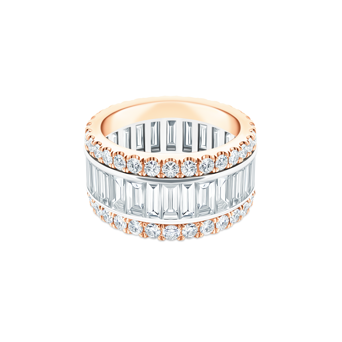 7.18ct 18k White and Rose Gold Diamond Band - SKU 110-5379