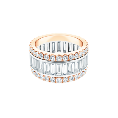 7.18ct 18k White and Rose Gold Diamond Band - SKU 110-5379