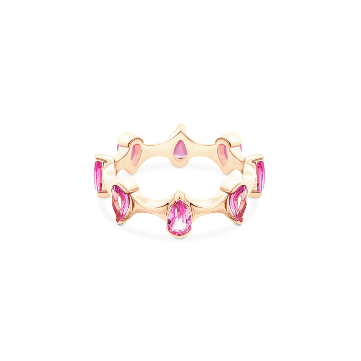 1.82ct 18k Rose Gold Pink Sapphire Band - SKU 200-1783