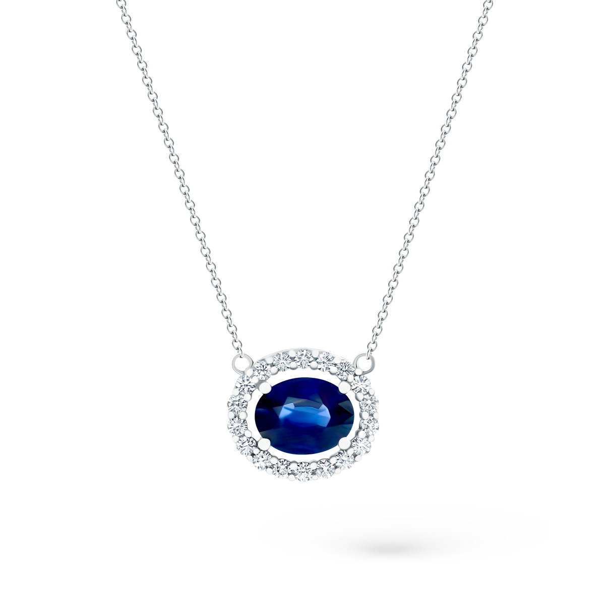 .40ct 18k White Gold Diamond and Sapphire Necklace - SKU 230-243