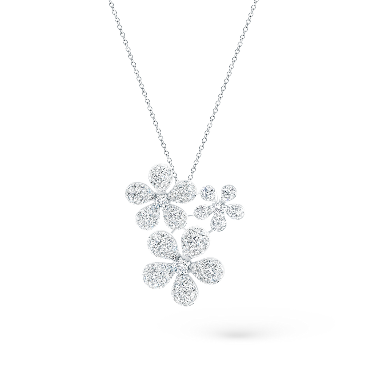1.98ct 18k White Gold Diamond Flower Pendant - SKU 160-5305