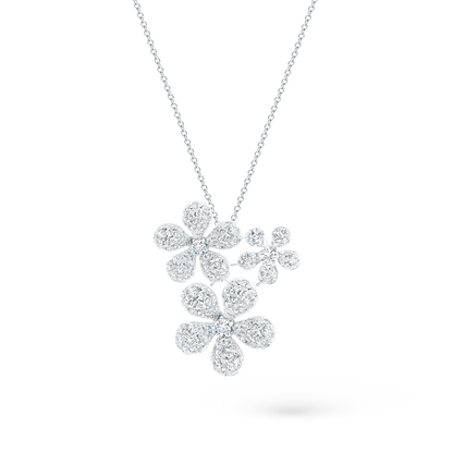 1.98ct 18k White Gold Diamond Flower Pendant - SKU 160-5305