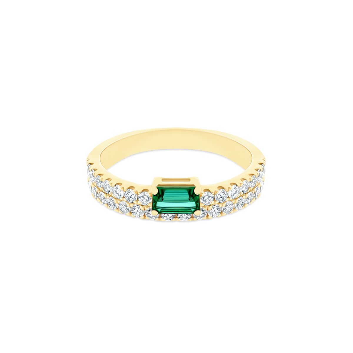 .58ct 14k Yellow Gold Diamond and Emerald Ring - SKU 200-1764