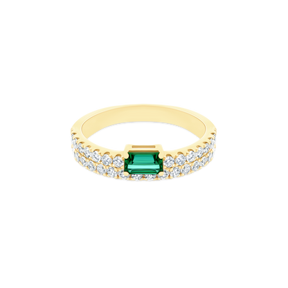 .58ct 14k Yellow Gold Diamond and Emerald Ring - SKU 200-1764