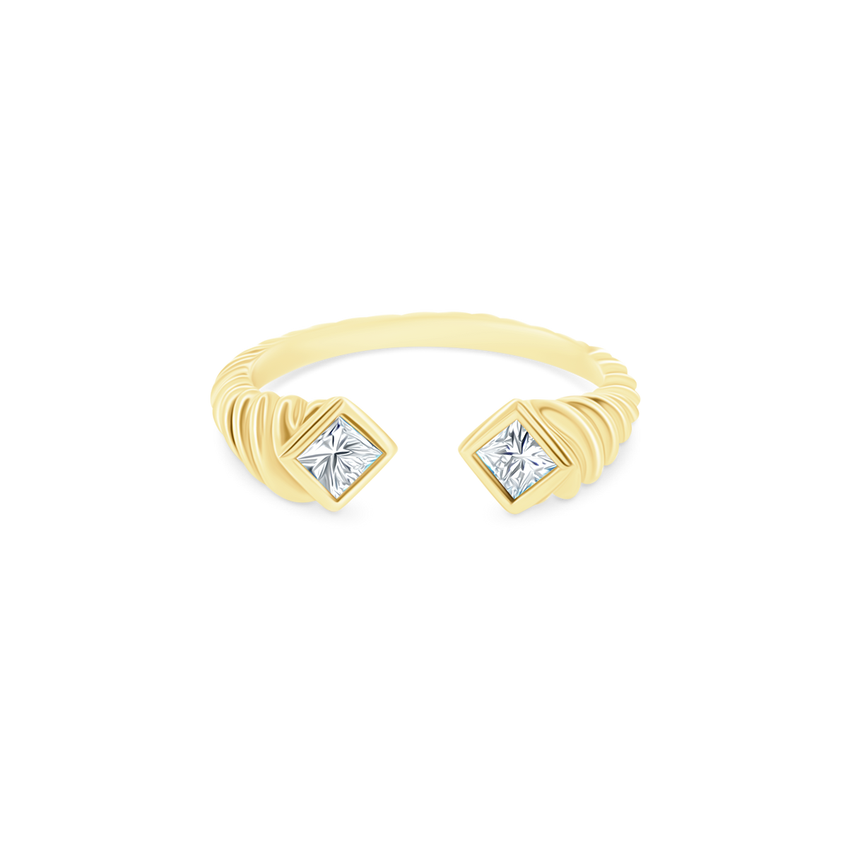 .31ct 14k Yellow Gold Diamond Fluted Bypass Ring - SKU 130-1953