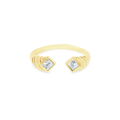 .31ct 14k Yellow Gold Diamond Fluted Bypass Ring - SKU 130-1953