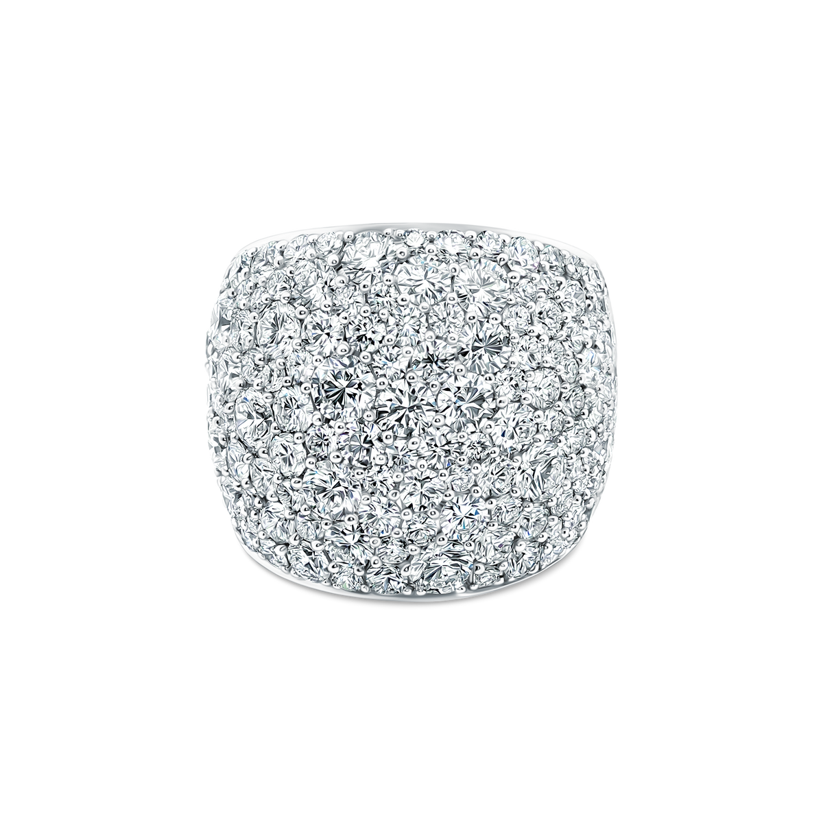 5.89ct 18k White Gold Diamond Wide Pavé Ring - SKU 130-2041