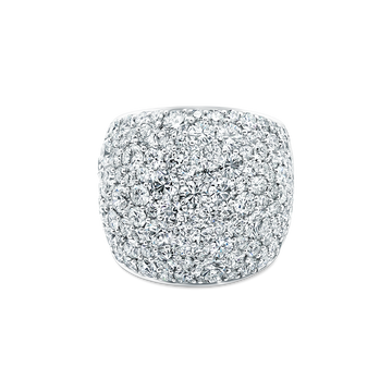 5.89ct 18k White Gold Diamond Wide Pavé Ring - SKU 130-2041