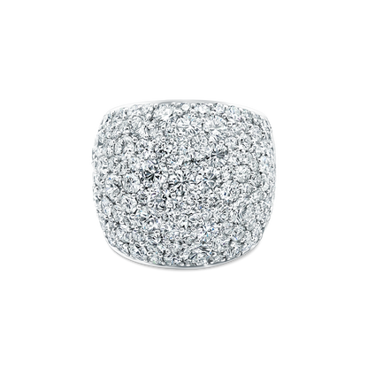 5.89ct 18k White Gold Diamond Wide Pavé Ring - SKU 130-2041