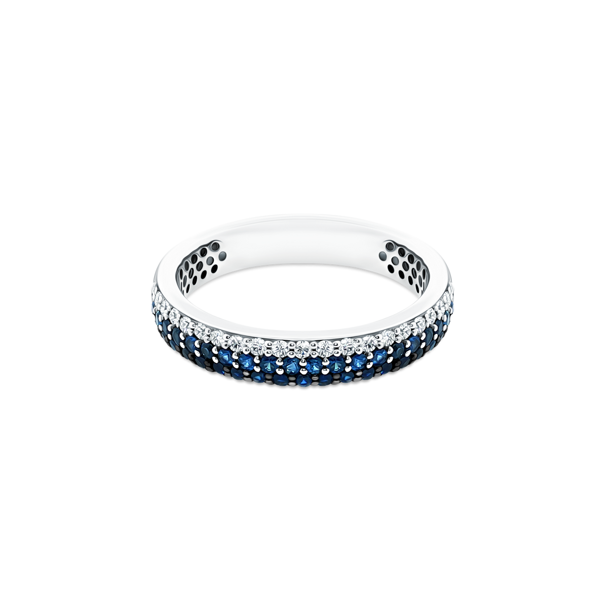 .21ct 18k White Gold Diamond and Sapphire Ombré Band - SKU 110-9000
