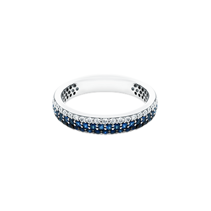 .21ct 18k White Gold Diamond and Sapphire Ombré Band - SKU 110-9000