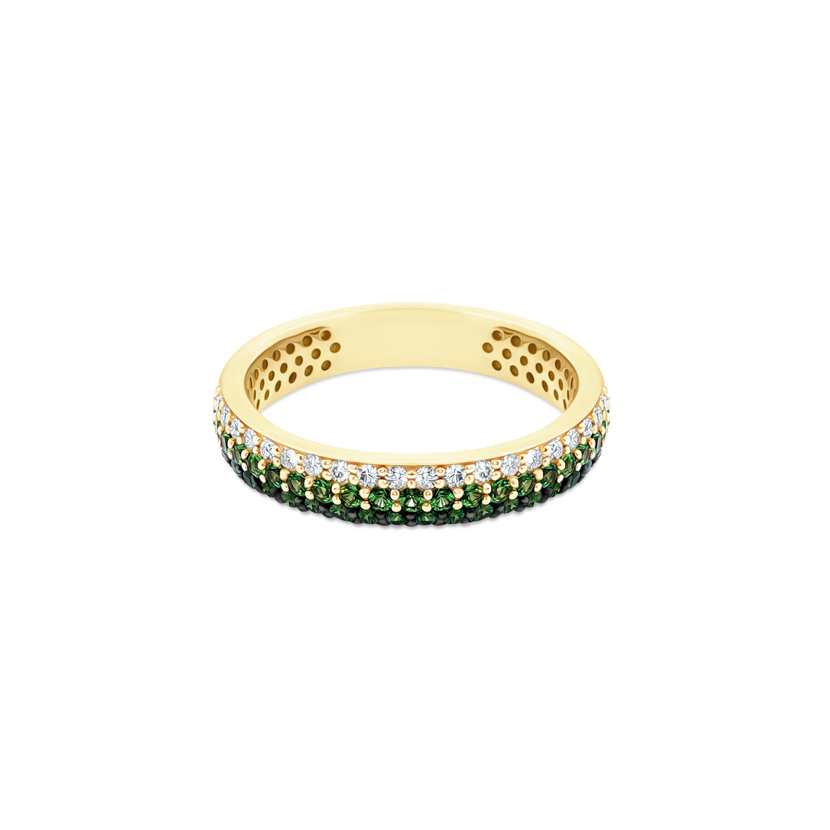 .21ct 18k Yellow Gold Diamond and Tsavorite Band - SKU 110-9001