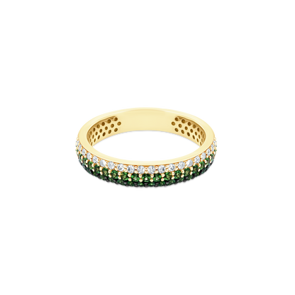 .21ct 18k Yellow Gold Diamond and Tsavorite Band - SKU 110-9001