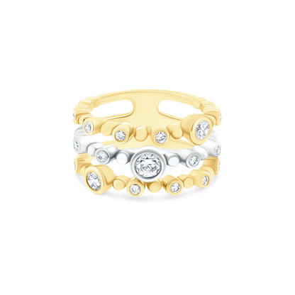 .66ct 14k Gold Diamond Triple Band - SKU 130-2034