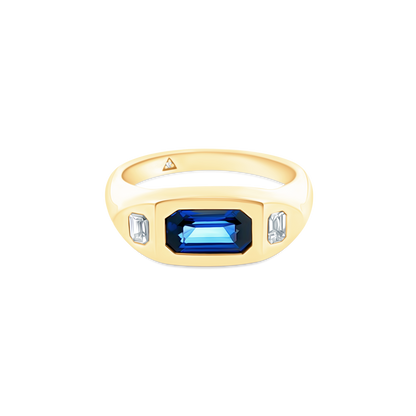 .28ct 18k Yellow Gold Diamond and Sapphire Ring - SKU 200-1785