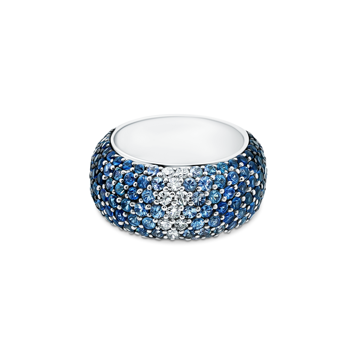 .27ct 18k White Gold Diamond and Sapphire Ombré Band - SKU 200-1769