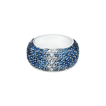 .27ct 18k White Gold Diamond and Sapphire Ombré Band - SKU 200-1769