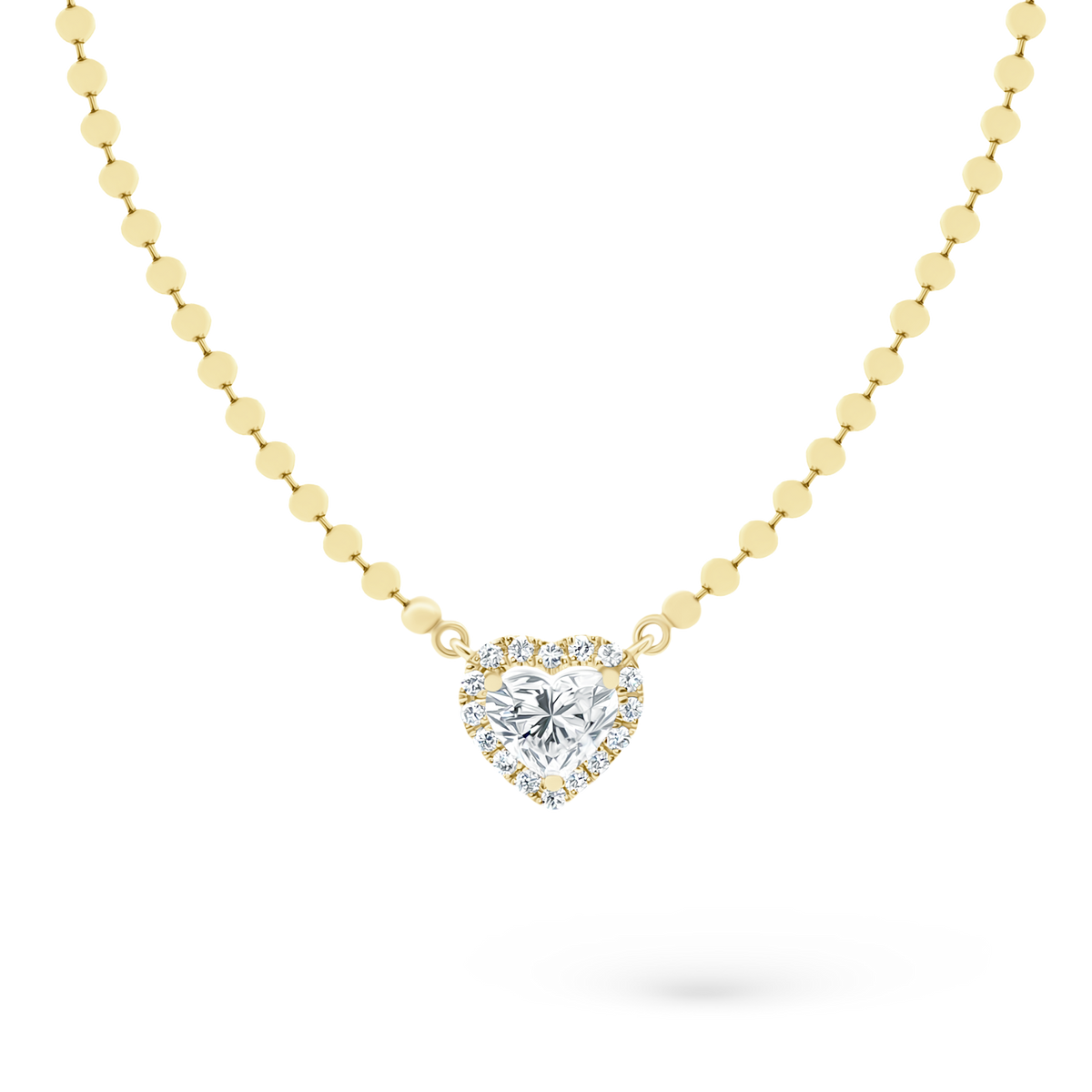 .90ct 18k Yellow Gold Diamond Heart Necklace - SKU 165-1706
