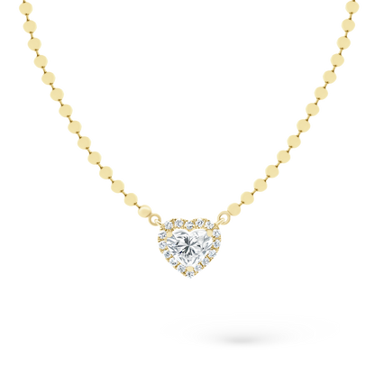 .90ct 18k Yellow Gold Diamond Heart Necklace - SKU 165-1706