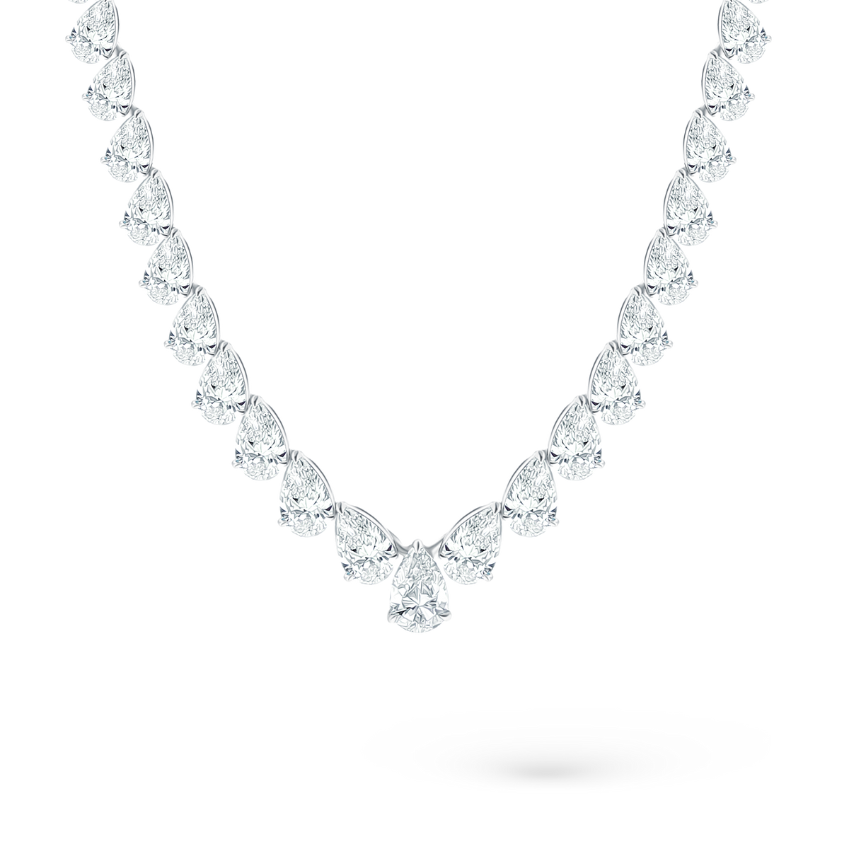 27.10ct 18k White Gold Diamond Necklace - SKU 165-1815