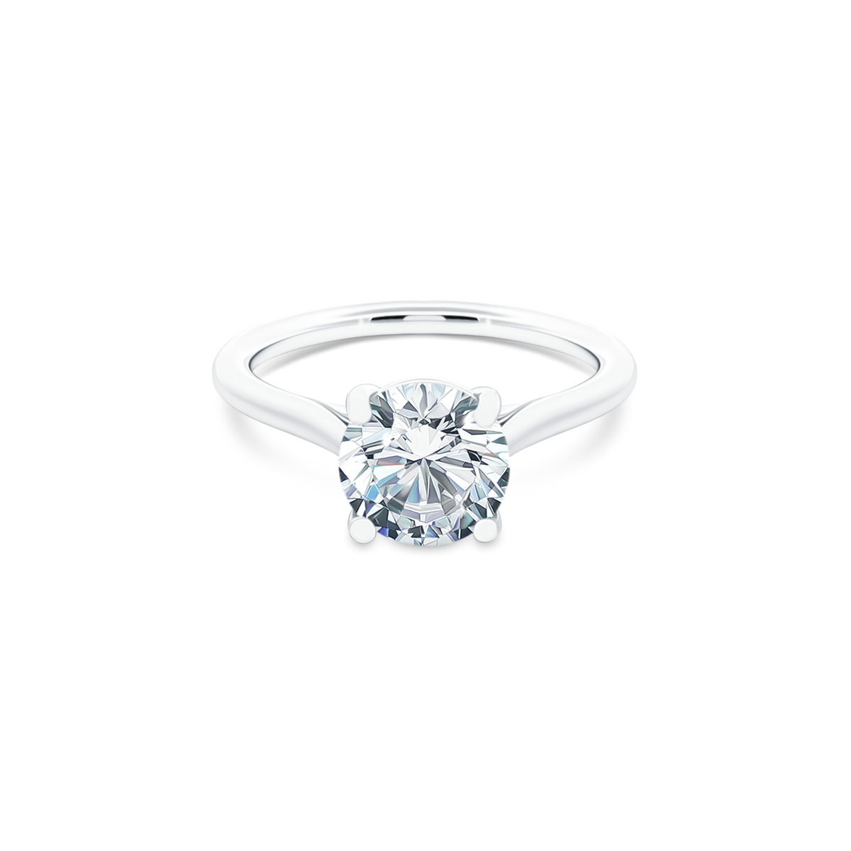 Precision Set Round Solitaire Diamond Engagement Ring — photo 1 of 2