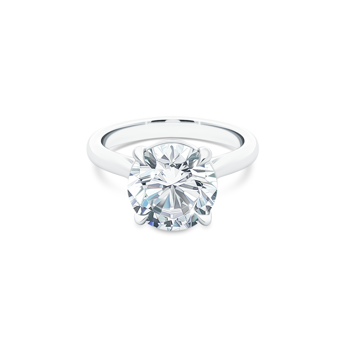 Precision Set Round Solitaire Diamond Engagement Ring — photo 1 of 3