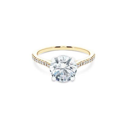 Precision Set Round Cut Diamond Pave Engagement Ring — photo 1 of 3