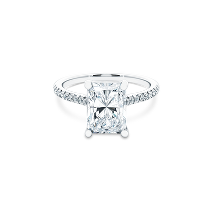 Precision Set Radiant Diamond Pave Engagement Ring — photo 1 of 2
