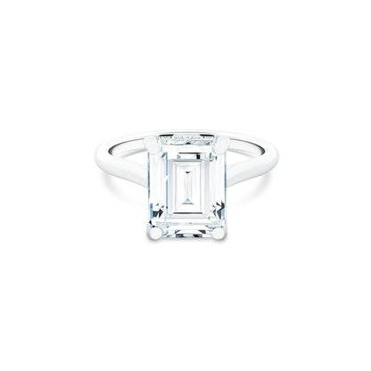Precision Set Emerald Solitaire Diamond Engagement Ring — photo 1 of 3