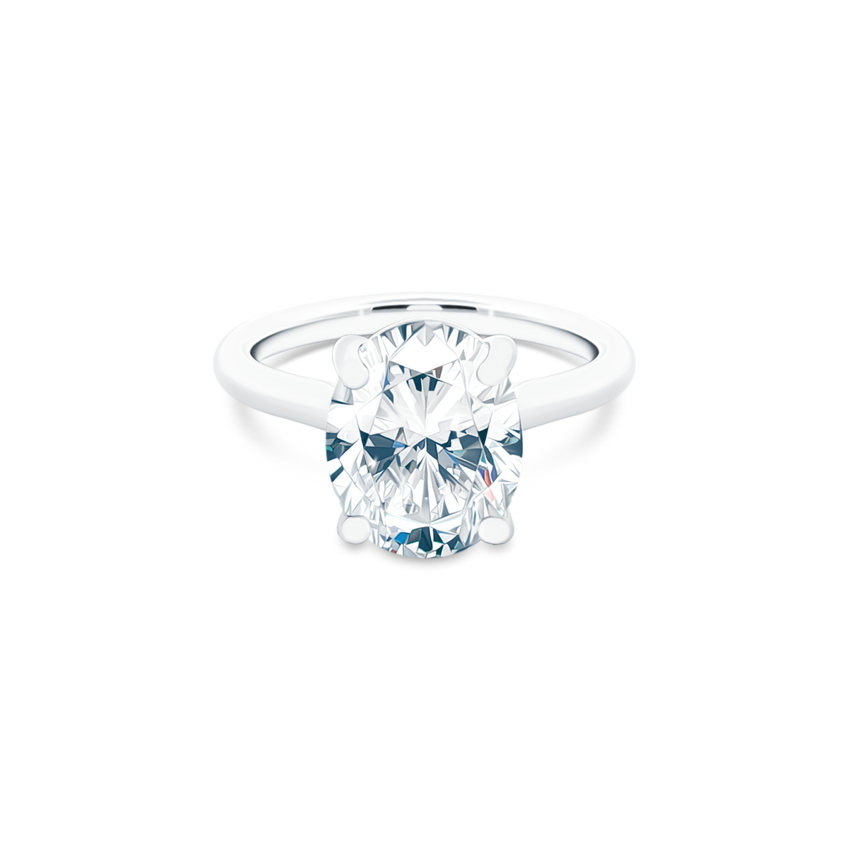 Precision Set Oval Solitaire Diamond Engagement Ring — photo 1 of 2